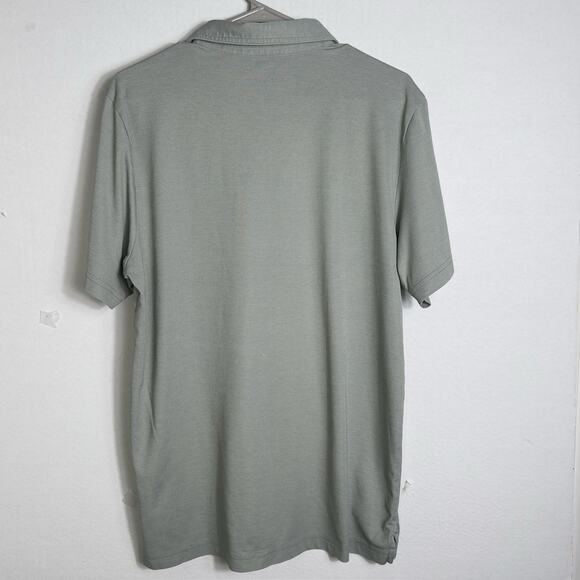 Travis Mathew Polo Shirt Mens Large Gray Performance Pima Cotton Blend Logo - Picture 3 of 12